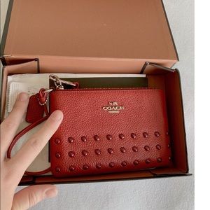 NWT COACH RED COIN PURSE